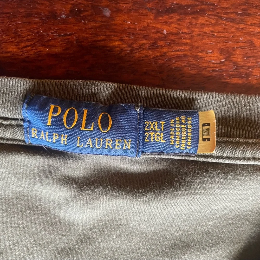 Ralph Lauren Men’s Olive Green Jersey Crewneck T-Shirt Size 2x Tall Big and Tall - Picture 3 of 5